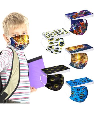 50 Pcs Kid Tie-Dye Disposable Face Masks - Blue | Adjustable Nose Clip & Elastic Earloop | Non-Medical Masks for Boys & Girls - Buy Online on SooperMarket.com