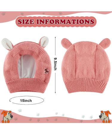 Frienda Quiet Ears for Dogs - Noise Protection Knitted Dog Ear Muffs | Pet Winter Hat for Medium to Large Dogs - Pink - Buy Online on SooperMarket.com