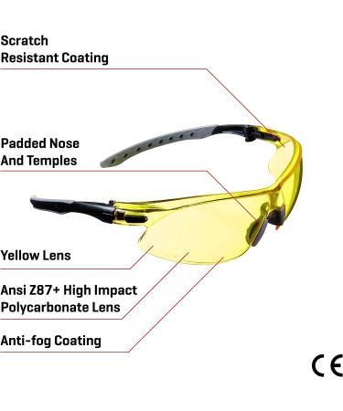 Keen Shooting Safety Glasses with Yellow Lenses - ANSI Z87.1+ & CE Rated Black/Gray - Buy Online on SooperMarket.com