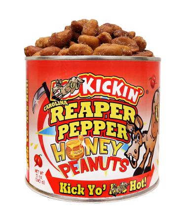 Kickin Carolina Reaper Pepper Honey Spicy Hot Peanuts 12oz - Ultimate Spicy Gourmet Gift Peanuts - Try if You Dare!