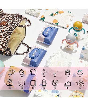 Leopard Print Diaper Bag Backpack | Multifunctional Maternity Bag for Baby Boys & Girls | Large Capacity Travel Nappy Bag - Buy Online on SooperMarket.com