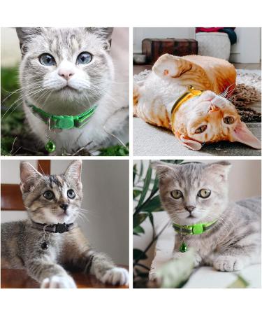 Nearasu 12 Pack Cat Collars Reflective Safety Quick Release Buckle Cat Collar for Cat Kitten Pet Breakaway With Bell Adjustable Large Hi Vis 20-34cm For All Domestic Cats Male Female (Multi-colored) - Buy Online on SooperMarket.com