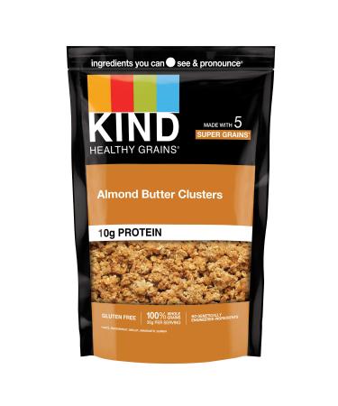 KIND Healthy Grains Clusters, Almond Butter Granola, 10g Protein, Gluten Free, 11 Ounce (Pack of 6)