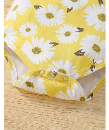 Koonde Baby Girl 3-Piece Outfits | Romper, Trouser & Headband | 12-18 Months | Yellow + Caramel - Buy Online on SooperMarket.com