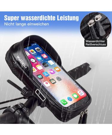 Wolfilist Waterproof Mobile Phone Holder for Bike | Universal 5.5-7 Inch Smartphone Steering Handlebar Pocket Bag - Buy Online on SooperMarket.com
