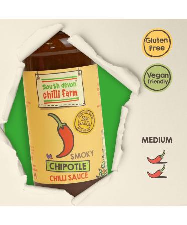South Devon Chilli Farm Smoky Chipotle Sauce | Medium-Hot Traditional Mexican Sauce - Made with our Applewood-Smoked Home-Grown Jalapenos Versatile Gluten Free - Case of 6 140ml Bottles - Buy Online on SooperMarket.com