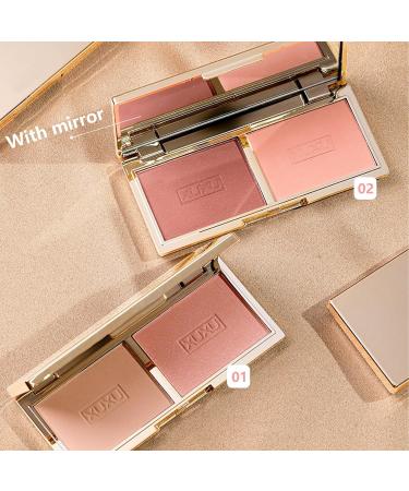 Matte and Shimmer Blush Palette with Mirror and Brush - Long-Wearing Natural-Looking Cheek Tint - 01 (1g) - Buy Online on SooperMarket.com
