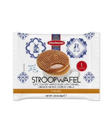 Daelmans Stroopwafel Caramel - The Original Stroopwafels Toasted Dutch Waffle Cookies with a Creamy & Buttery Filling Made In Holland No Artificial Colors or Preservatives Individually Wrapped - Caramel Cookie Waffles 24 Count (Pack of 1)