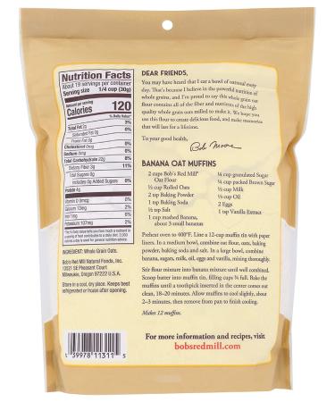 Bob's Red Mill Whole Grain Oat Flour  1.25 Pound  20 Ounce (Pack of 1) 1.25 Pound (Pack of 1) - Buy Online on SooperMarket.com