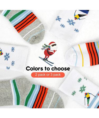 DKM Kids Ski Socks - Winter Warm 3 Pack for Boys and Girls, Skiing, Snowboarding, Skating - Christmas & New Years Gift (Gray/Green/Blue) - Buy Online on SooperMarket.com