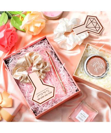 24 Pack Bridesmaid Proposal Gifts: Hair Scrunchies, Makeup Mirror, Love Knot Bracelets, Diamond Pens | Wedding Bridal Party Accessories - Buy Online on SooperMarket.com