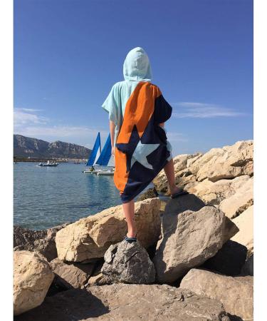 Team Magnus Kids Poncho Towel - Light Blue - One Size (4'-5'6) - Bathrobe for Kids - Buy Online on SooperMarket.com