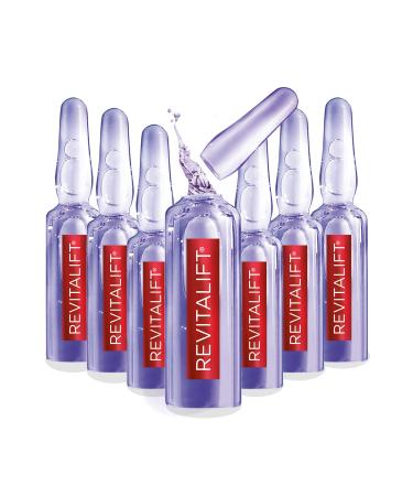 L'Oreal Paris Revitalift Derm Intensives Hyaluronic Acid Serum Ampoules 7 Day Boost Pure Hyaluronic Acid Anti-Aging Ampoules to visibly replump skin in 7 days 7 Ampoules 0.28 fl oz. Unscented 0.04 Fl Oz (Pack of 7)