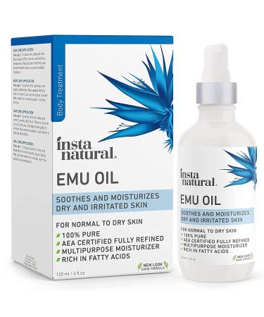 InstaNatural Emu Oil Body Treatment - 4 fl oz | Hydrating Skin Moisturizer - Buy Online on SooperMarket.com