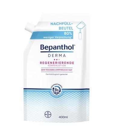 Bepanthol derma regenerating body lotion body care for sensitive and very dry skin dermatologically tested moisture cream with dexpanthenol 400 ml refill bag 400 ml (1 Pack)