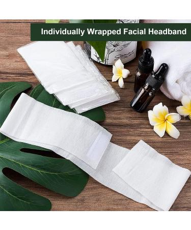 Merkaunis 200 Piece Disposable Spa Facial Headbands | Elastic Makeup Headband for Women | Adjustable Stretch Non-Woven Hair Band - Buy Online on SooperMarket.com