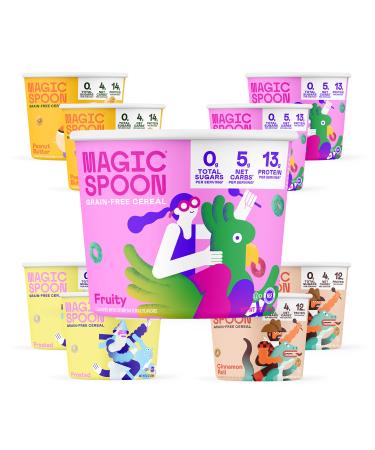 Magic Spoon Cereal Variety 8-Pack Single Serve Cups - Keto Gluten & Grain Free Low Carb High Protein Zero Sugar Non-GMO Breakfast Cereal