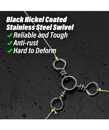 Dr.Fish 3 Way Swivel Fishing Tackle for Catfish Rig - 50 Pack Stainless Steel Tri Swivels - Saltwater/Freshwater - #1/0 (110Lb) - Buy Online on SooperMarket.com