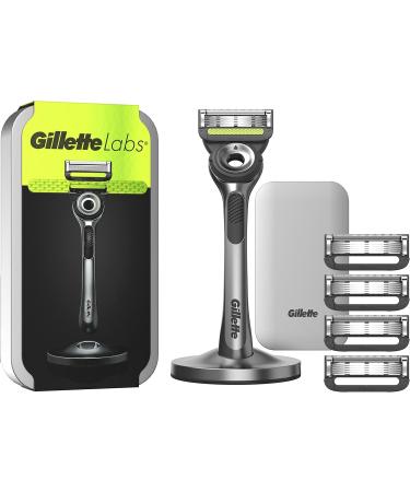 Buy Gillette Labs Wet Razor for Men - All-in-One Razor with Cleaning Element Travel Etui 5 Blades & Body Razor with Trimmer | International Shipping Available - Buy Online on SooperMarket.com