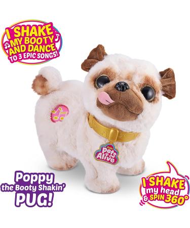 Pets Alive Poppy The Booty Shakin Pug Interactive Dancing Plush Puppy by ZURU - Fun & Entertaining Toy for Kids and Adults - Buy Online on SooperMarket.com
