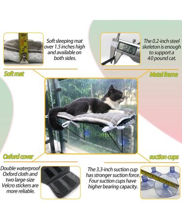 Cat Window Perch Hammock Seat with 4 Suction Cups for 360 Sunbathing and Napping - Indoor Cat Bed - Buy Online on SooperMarket.com