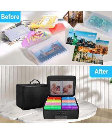 ENGPOW Fireproof Photo Storage Box with 16 Inner Cases - Portable Organizer with Lock for Photos - Collapsible & Multi-Colored - Includes 16 Colored 4 x 6 Photo Cases - Buy Online on SooperMarket.com