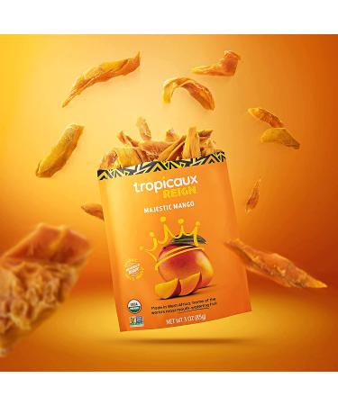 Organic Dried Mango Pack - Healthy Vegan Snacks for Kids & Adults | Tropicaux Reign | Non GMO, No Added Sugar | 3oz x 2 Pack (6oz Total) - Buy Online on SooperMarket.com