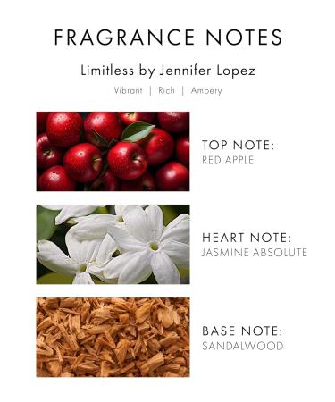 Jennifer Lopez Limitless Perfume Eau De Parfum Spray 3.4 Fl Oz (100 ml) Vibrant Woody Amber Womens Perfume Notes of Red Apple Jasmine & Palo Santo 3.4 Fl Oz (Pack of 1) - Buy Online on SooperMarket.com