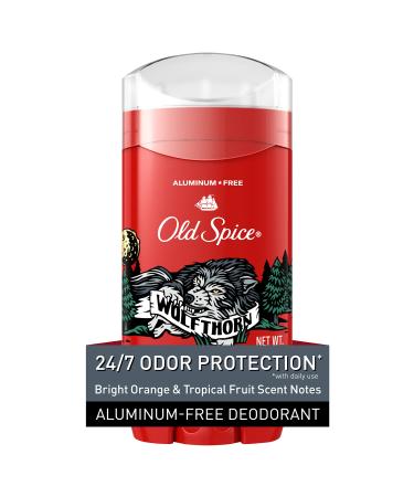 Old Spice Aluminum Free Deodorant for Men Wolfthorn 48 Hr. Protection 3.0 oz Unscented 3 Ounce (Pack of 1)