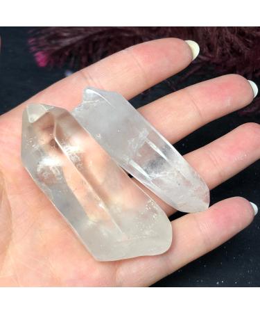 2pcs Natural Clear Crystal Rough Stone Polished Raw Gemstone Specimen Minerals Stone Home Decoration