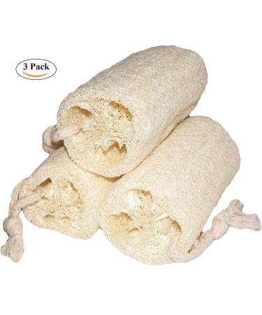 3 Pcs 100% Natural 5 inch Loofah Bath Sponge Scrubber Set Organic Exfoliating Spa Shower Loofah Body Scrubbers for Smoother, Radiant Skin - Buy Online on SooperMarket.com