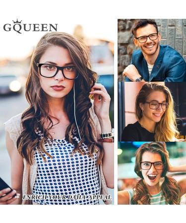 GQUEEN Large Frame Horn Glasses - Stylish UV400 Fake Glasses for Women & Men | Trendy Nerd Style in Brown - Buy Online on SooperMarket.com