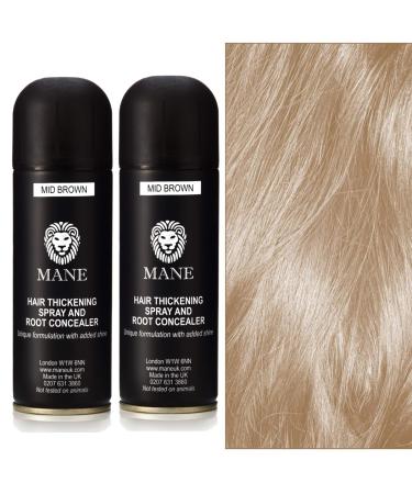 Mane Hair Thickening Spray Duo Pack 6.76 fl oz (Medium Brown)