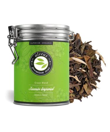 "Jasmin Imperial" Jasmintee Lose Bio in can completely reinvented 4 premium green and white teas without aroma additive 100 grams (approx. 40 cups) from Alveus 100 g (1 Pack)