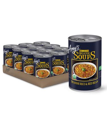 Amy's Soup, Vegan, Gluten Free, Organic Spanish Rice & Red Bean, Made with Tomatoes and Corn, 14.7 oz (Pack of 12) Spanish Rice & Red Bean 14.7 Ounce (Pack of 12)