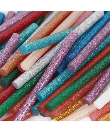 KEILEOHO 280 PCS Colored Glitter Hot Melt Glue Sticks, 14 Colors Mini Glue Sticks, Mini Hot Glue Sticks for Arts Crafts, Home Repair, Holiday Crafts