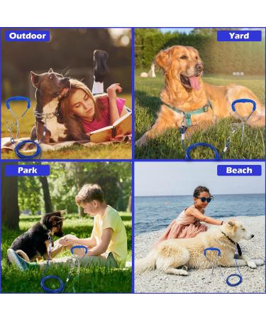 JETOP Heavy Duty Dog Stake & 10 ft Dog Chains Steel Spiral Ground Dog Spike for Outdoor Yard and Camping Dog Camping Accessories for Puppy Pet and Medium Dogs (176 lbs of pull) (Blue) - Buy Online on SooperMarket.com