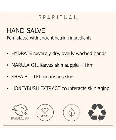 SpaRitual Citrus Cardamom Vegan Hand Salve - Natural Hydrating Serum with Marula Oil & Shea Butter | 1.5 Fl Oz | Gluten Free Moisturizer for Dry Hands - Buy Online on SooperMarket.com