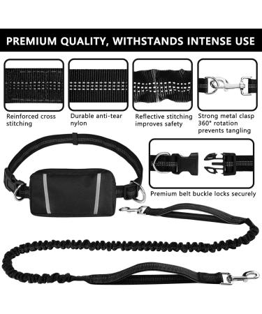 Pet Room Jogging Leash for Dogs - Elastic & Reflective Running Leash with Hip Belt for Large & Medium Dogs - Perfect for Running Jogging & Hiking - Buy Online on SooperMarket.com