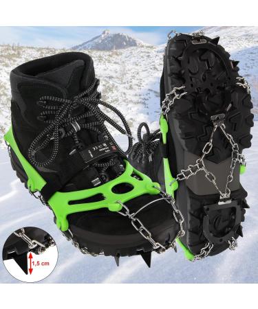 Alpidex Gr del Crampons for Mountain Shoes - 12 Teeth Manganese Steel Spikes (Size 35-47) - XL Winter Trekking & Climbing Shoe Claws - Buy Online on SooperMarket.com