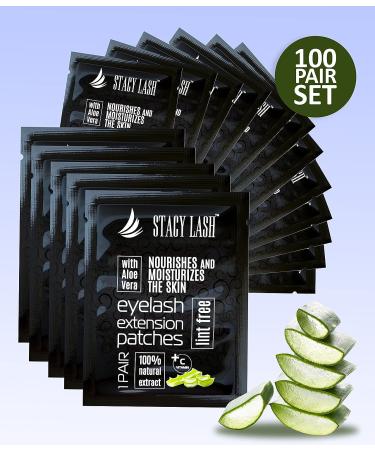 Stacy Lash Premium Under Eye Gel Pads for Eyelash Extension - 100 Pairs Set with Vitamin C and Aloe Vera - Lint Free Hydrogel Eye Patches for Skin Moisturization - Buy Online on SooperMarket.com