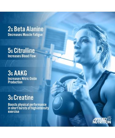 Applied Nutrition Pump Zero Pre Workout - Caffeine Free Energy & Performance (375g - 25 Servings) - Icy Blue Raz Flavor - Buy Online on SooperMarket.com