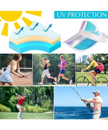 Ultrafun Candy Color Sun Visors Hats - Clear UV Protection Cap for Sports - 10pcs - Buy Online on SooperMarket.com