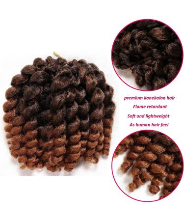 Jumpy Wand Curl Bouncy Crochet Hair Extensions 8 Inch 22 Strands (1B/30 Black to Brown) - Buy Online on SooperMarket.com
