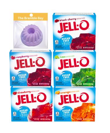 Jell-O Sugar Free Gelatine Powder American Food Variety Flavours 8.5g x 5 Silicone Jelly Mold