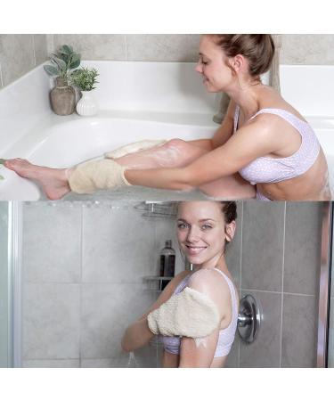 2 PCS Exfoliating Mitt Set - Natural Spa Body Scrubber for Deep Cleansing | Bath and Shower Exfoliation Gloves for Men and Women - Vegetable Fiber - Buy Online on SooperMarket.com