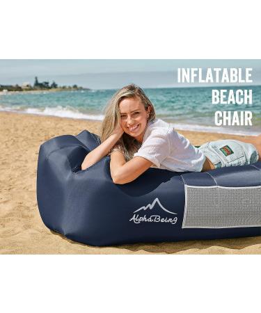 AlphaBeing Inflatable Lounger - Best Air Lounger Sofa for Camping  Hiking - Ideal Inflatable Couch for Pool and Festivals - Perfect Inflatable Beach Chair for Adults Navy - Buy Online on SooperMarket.com