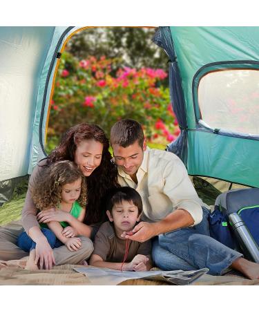 RLAIRN 4 Person Waterproof Camping Tent | Pop Up Instant Family Tent with Windproof Ropes | Ultralight & Anti-UV | Ideal for Camping, Hiking, Outdoor Activities | Green - Buy Online on SooperMarket.com