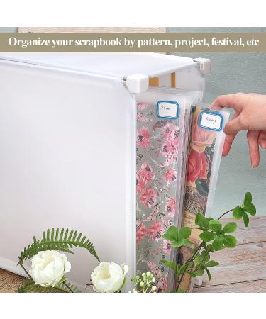 Csyidio 14-Piece 12x12 Inch Scrapbook Paper Storage Organizer | Clear with Sealing Design & Large Label Stickers | Holds Scrapbook Paper & Vinyl Paper - Buy Online on SooperMarket.com