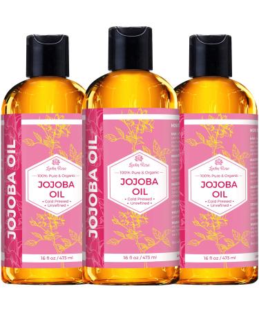 Leven Rose Jojoba Oil 16 fl. oz - Pure Cold Pressed Natural Unrefined Moisturizer for Skin, Hair, and Nails - Buy Online on SooperMarket.com
